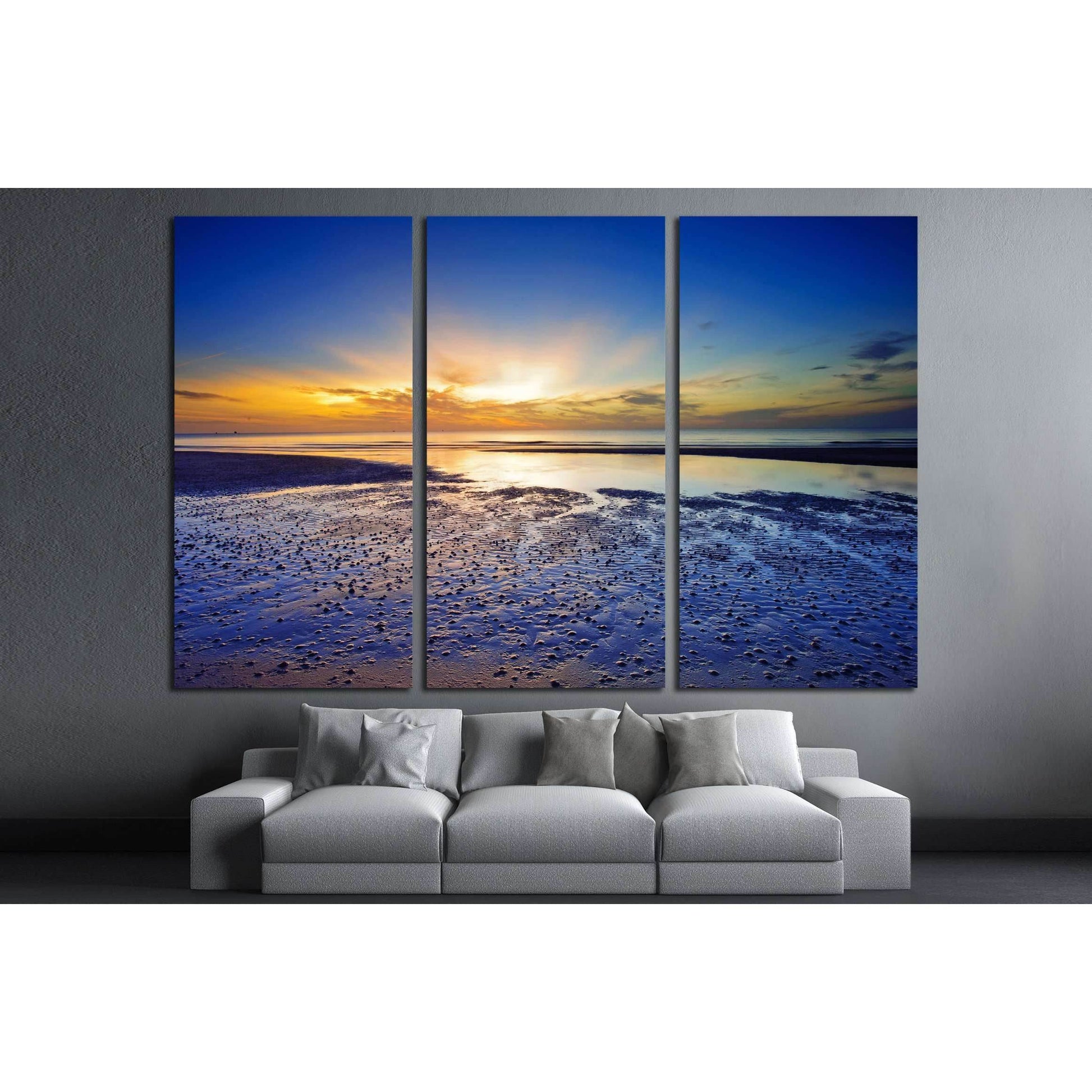 Sunrise at the horizon, Huahin, Thailand №2680 Ready to Hang Canvas Print - Zellart Canvas Prints ALL_Products, s-2680