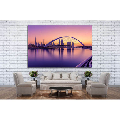 Sunrise in Dubai Canal №1259 Ready to Hang Canvas Print - Zellart Canvas Prints ALL_Products, s-1259
