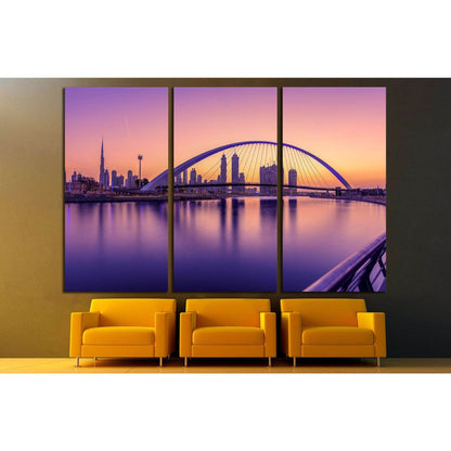 Sunrise in Dubai Canal №1259 Ready to Hang Canvas Print - Zellart Canvas Prints ALL_Products, s-1259