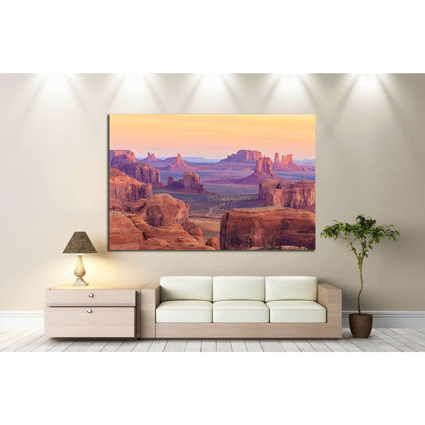 Sunrise in Hunts Mesa, Monument Valley, Arizona, USA №1974 Ready to Hang Canvas Print - Zellart Canvas Prints ALL_Products, s-1974