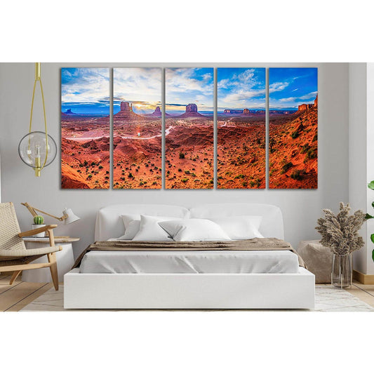 Sunrise In The Desert №SL267 Ready to Hang Canvas Print - Zellart Canvas Prints 0new, ALL_Products, SUNRISE & SUNSET WALL ART