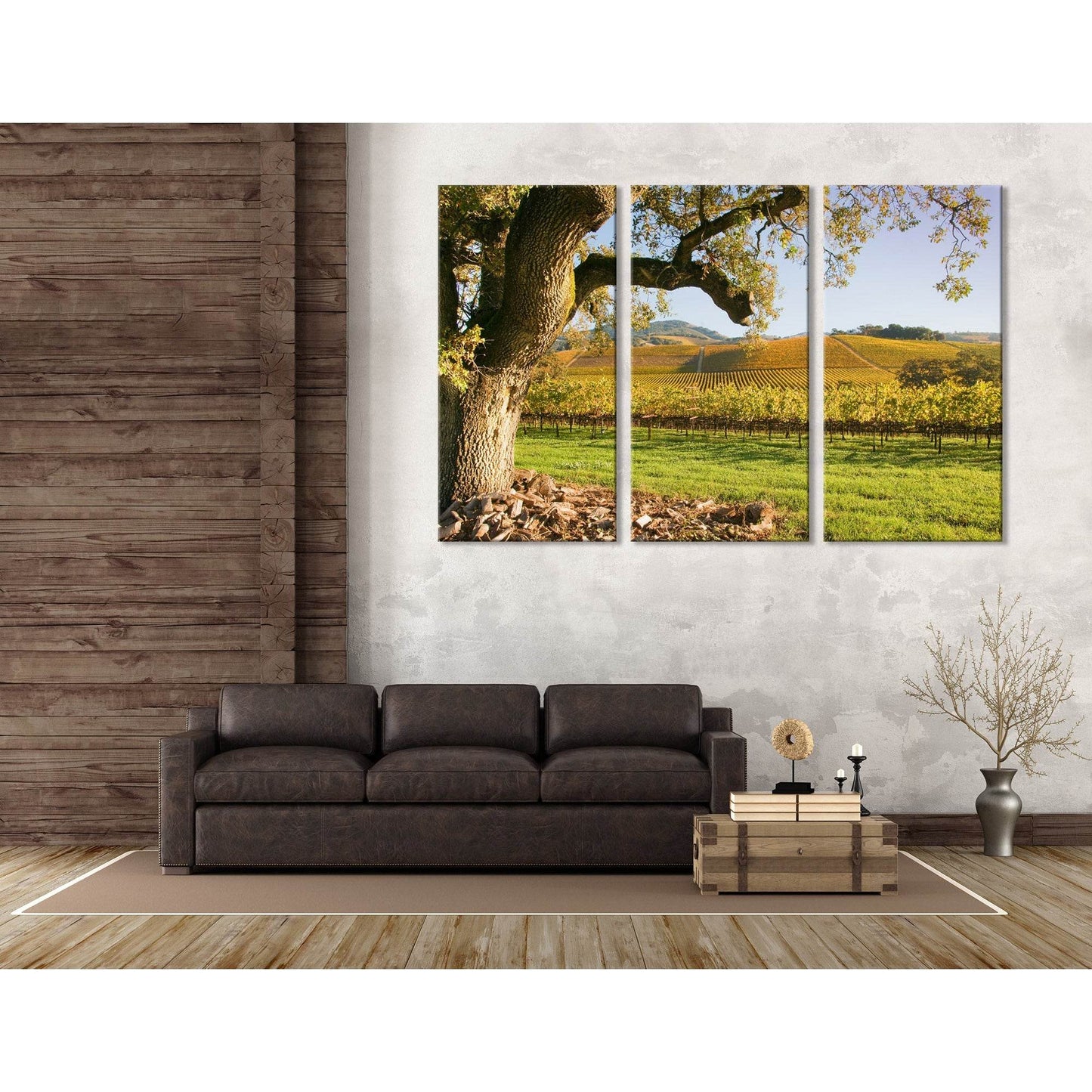 Sunrise Over Autumn Vineyard №04209 Ready to Hang Canvas Print - Zellart Canvas Prints ALL_Products