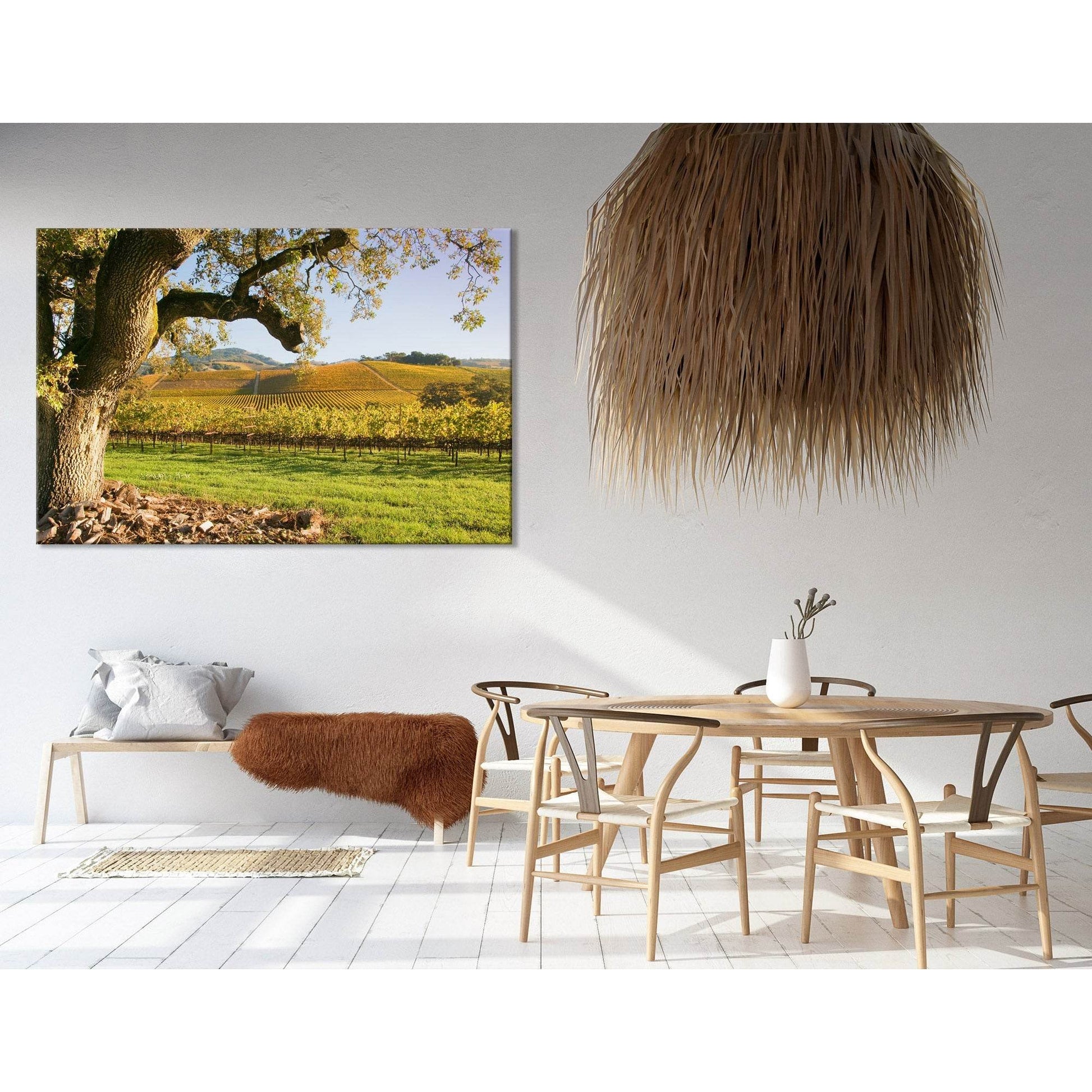 Sunrise Over Autumn Vineyard №04209 Ready to Hang Canvas Print - Zellart Canvas Prints ALL_Products