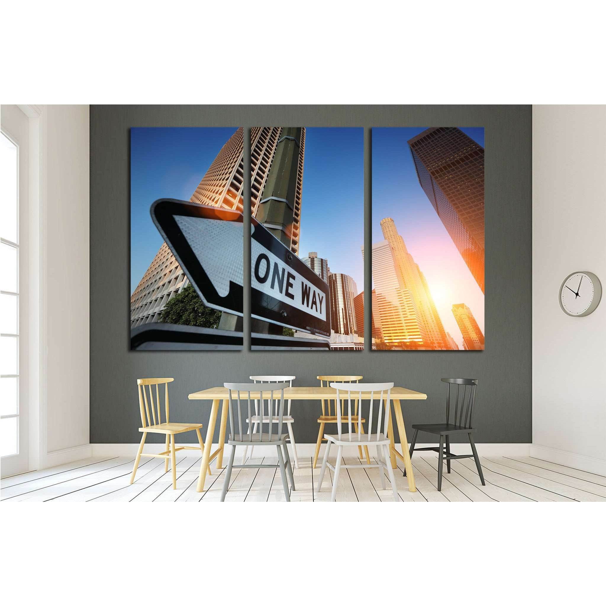 Sunrise over downtown Los Angeles, California, USA №1924 Ready to Hang Canvas Print