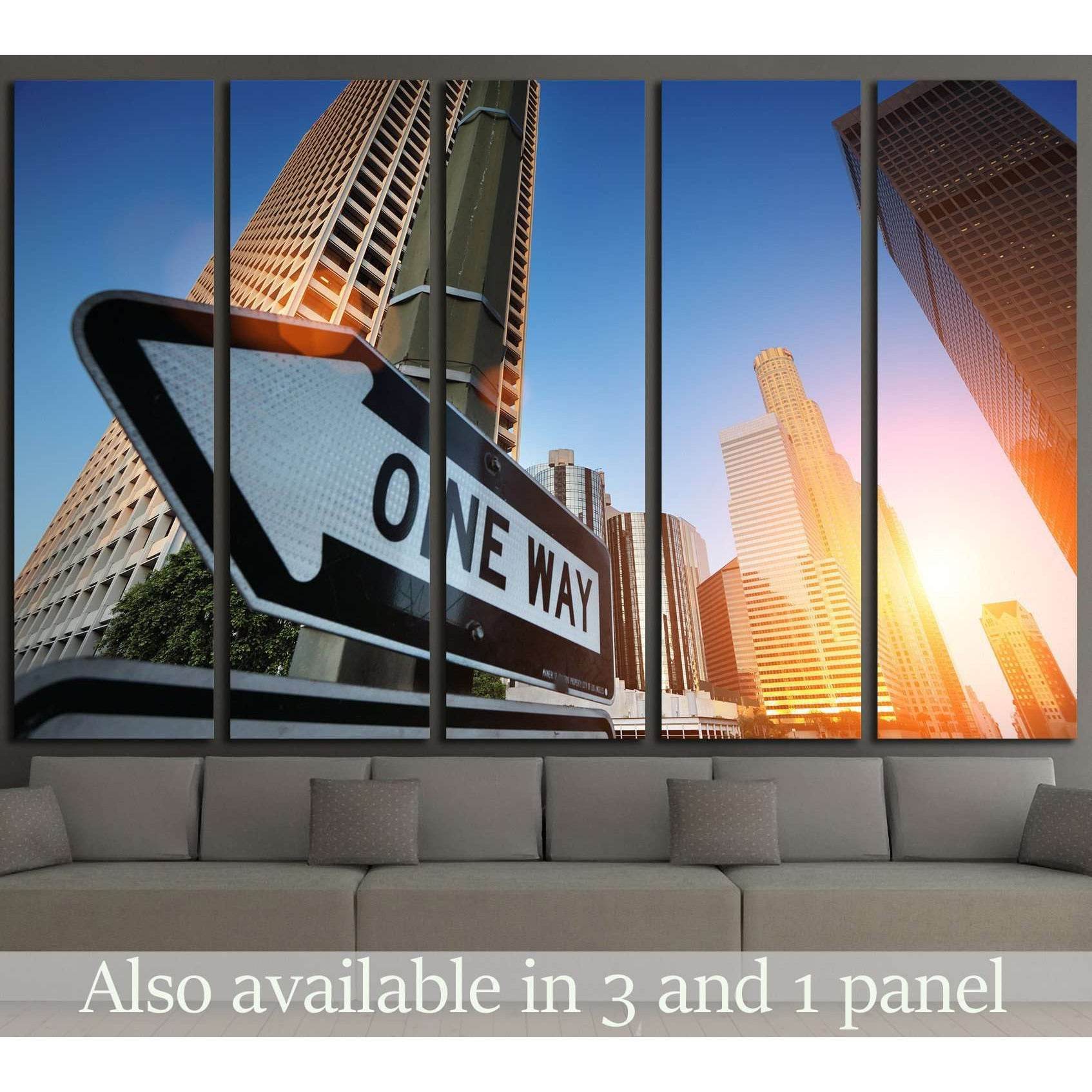 Sunrise over downtown Los Angeles, California, USA №1924 Ready to Hang Canvas Print