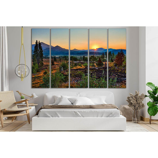 Sunrise Over Mountains №SL258 Ready to Hang Canvas Print - Zellart Canvas Prints 0new, ALL_Products, SUNRISE & SUNSET WALL ART