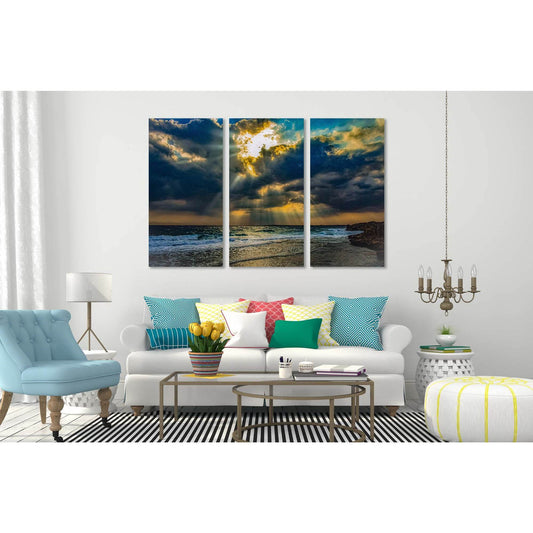 Sunrise over the sea №D1228 Ready to Hang Canvas Print - Zellart Canvas Prints 0new, ALL_Products, Sunrise & sunset wall art