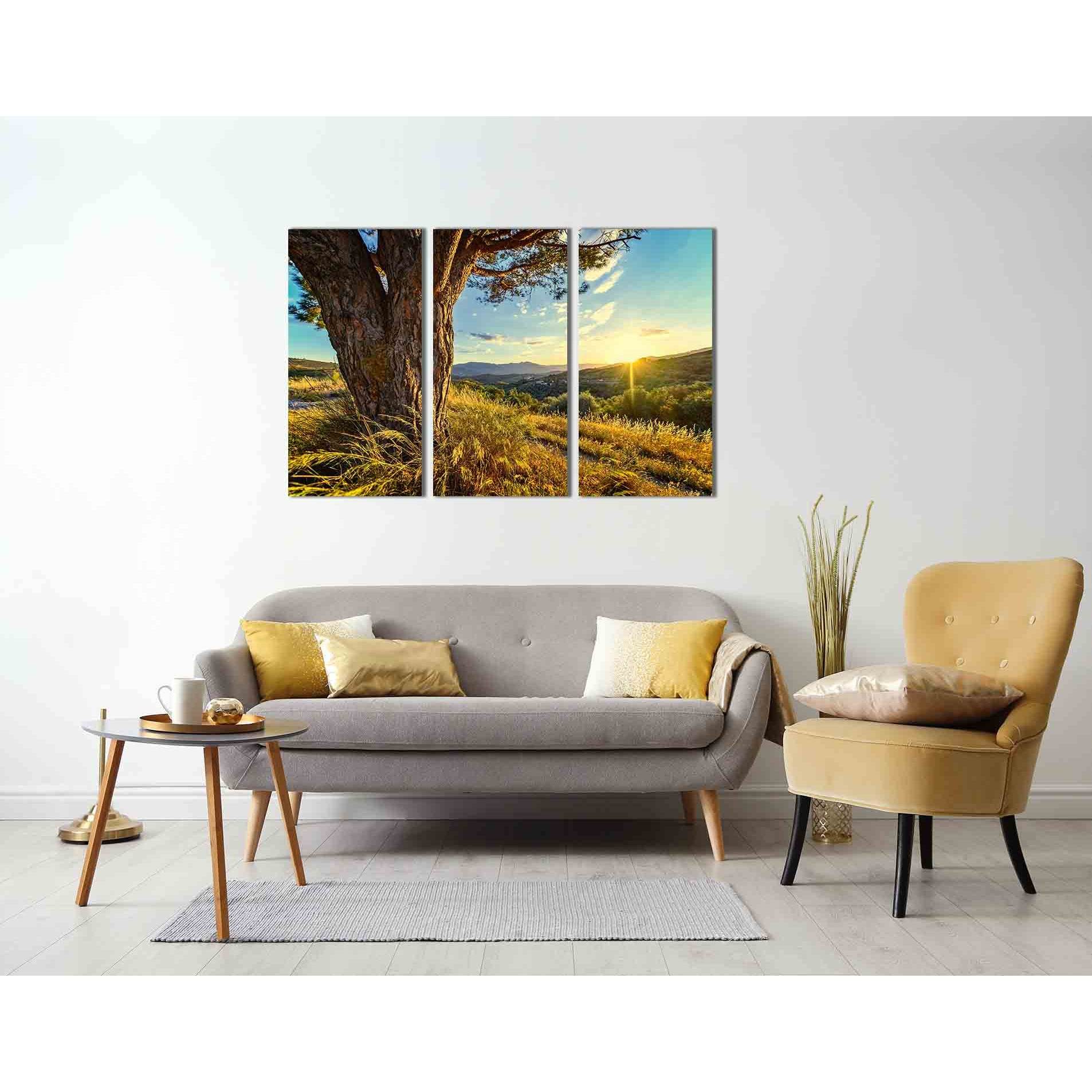 Sunrise view from the hill №D1812 Ready to Hang Canvas Print - Zellart Canvas Prints 0new, ALL_Products, Sunrise & sunset wall art