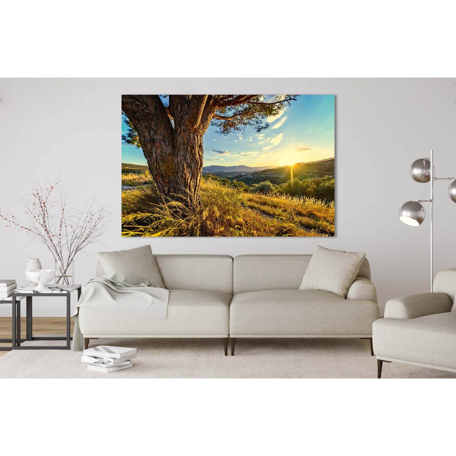 Sunrise view from the hill №D1812 Ready to Hang Canvas Print - Zellart Canvas Prints 0new, ALL_Products, Sunrise & sunset wall art