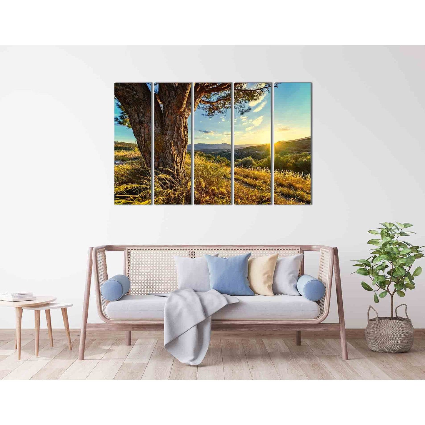 Sunrise view from the hill №D1812 Ready to Hang Canvas Print - Zellart Canvas Prints 0new, ALL_Products, Sunrise & sunset wall art