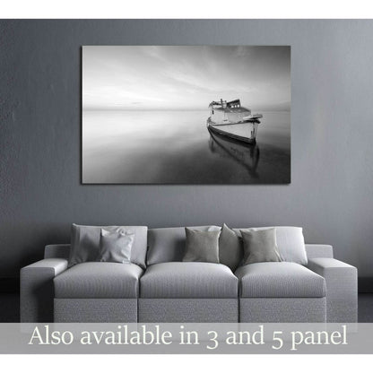 sunrise with a little old boat abandoned in the Mar Menor, Spain №3124 Ready to Hang Canvas Print - Zellart Canvas Prints ALL_Products, s-3124
