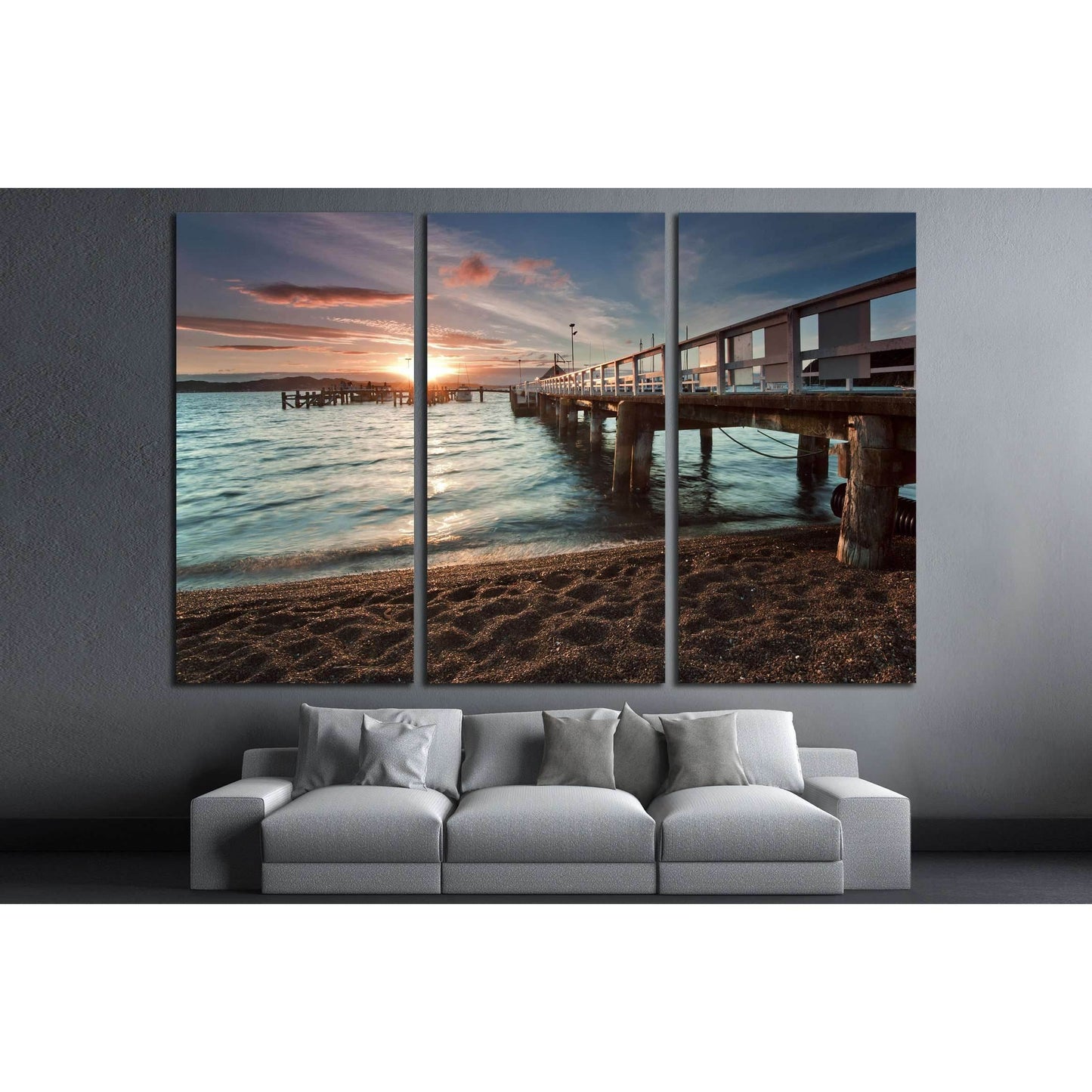 Sunset at Russell, Bay of Islands, New Zealand №2225 Ready to Hang Canvas Print - Zellart Canvas Prints ALL_Products, s-2225