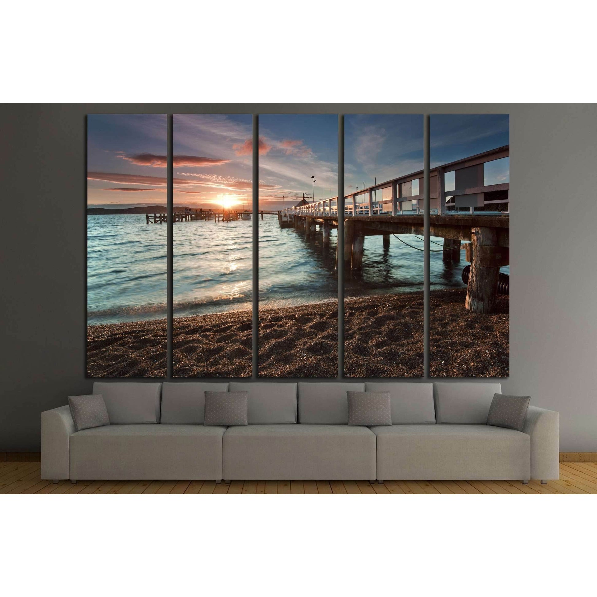 Sunset at Russell, Bay of Islands, New Zealand №2225 Ready to Hang Canvas Print - Zellart Canvas Prints ALL_Products, s-2225