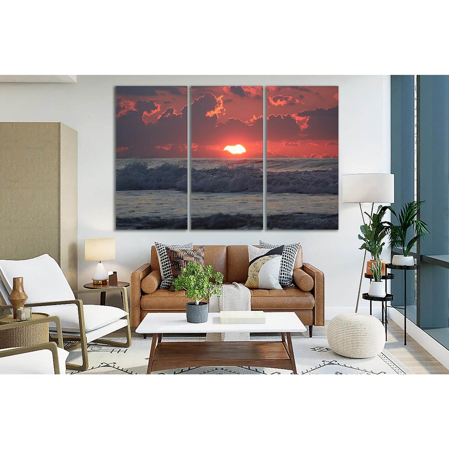 Sunset At Sea №SL104 Ready to Hang Canvas Print - Zellart Canvas Prints 0new, ALL_Products, Beach Ocean & Waves