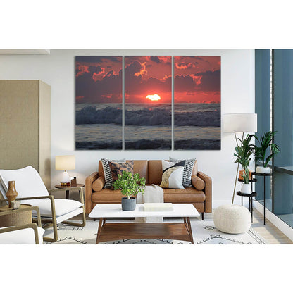 Sunset At Sea №SL104 Ready to Hang Canvas Print - Zellart Canvas Prints 0new, ALL_Products, Beach Ocean & Waves
