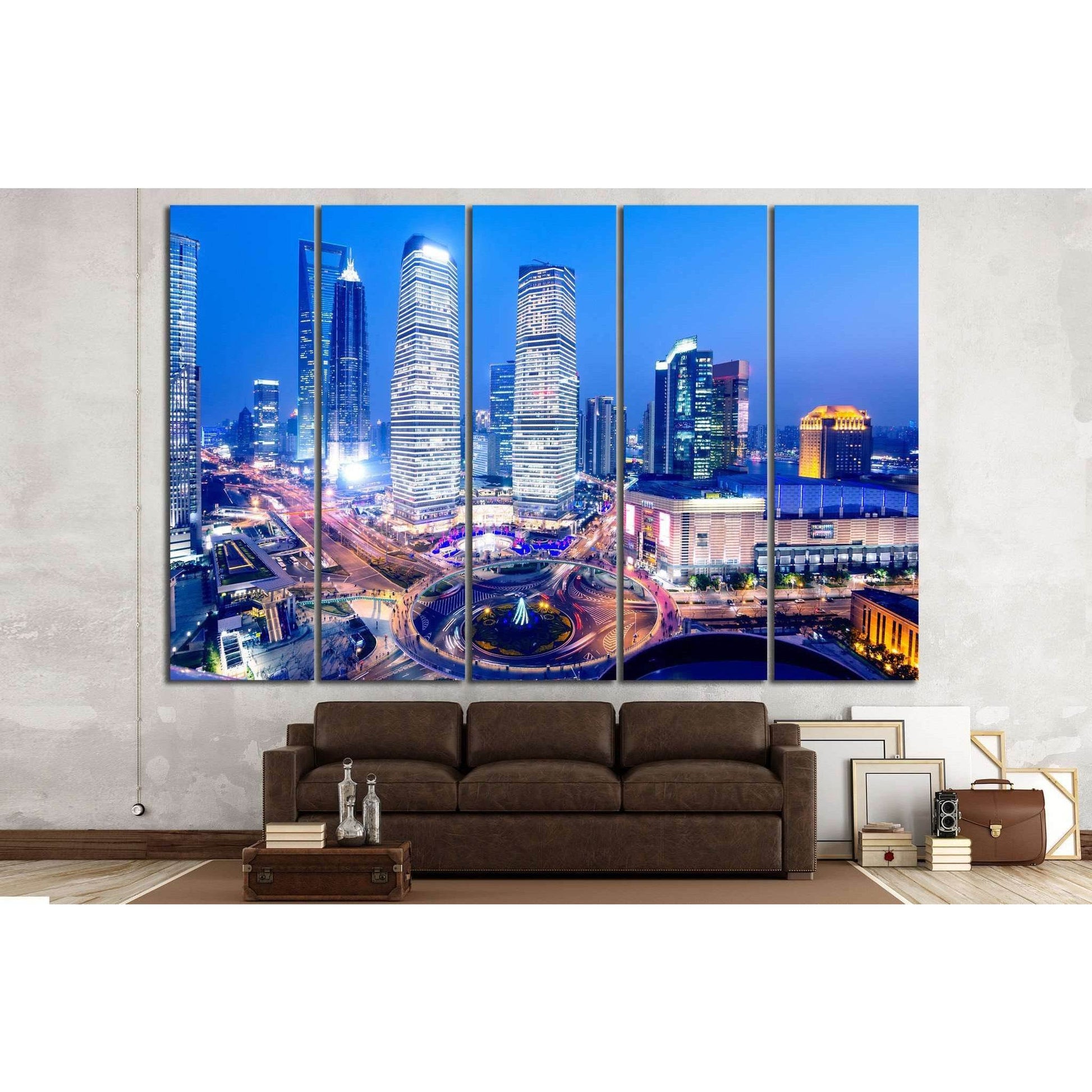 Sunset at Shanghai №583 Ready to Hang Canvas Print - Zellart Canvas Prints ALL_Products, s-583