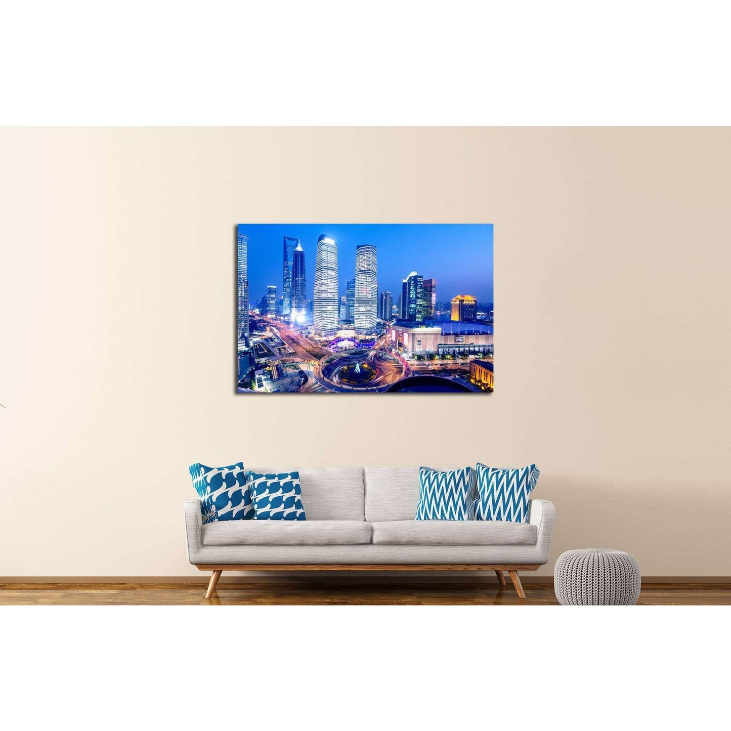 Sunset at Shanghai №583 Ready to Hang Canvas Print - Zellart Canvas Prints ALL_Products, s-583