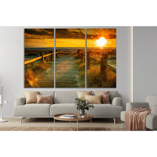 Sunset Beach №SL148 Ready to Hang Canvas Print - Zellart Canvas Prints 0new, ALL_Products, Beach Ocean & Waves