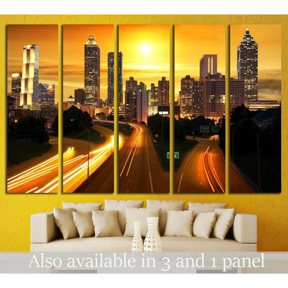 Sunset in Atlanta, United States №1651 Ready to Hang Canvas Print - Zellart Canvas Prints ALL_Products, s-1651