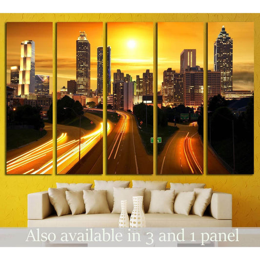 Sunset in Atlanta, United States №1651 Ready to Hang Canvas Print - Zellart Canvas Prints ALL_Products, s-1651