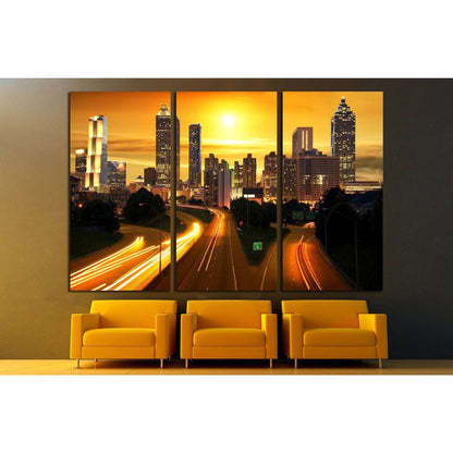 Sunset in Atlanta, United States №1651 Ready to Hang Canvas Print - Zellart Canvas Prints ALL_Products, s-1651