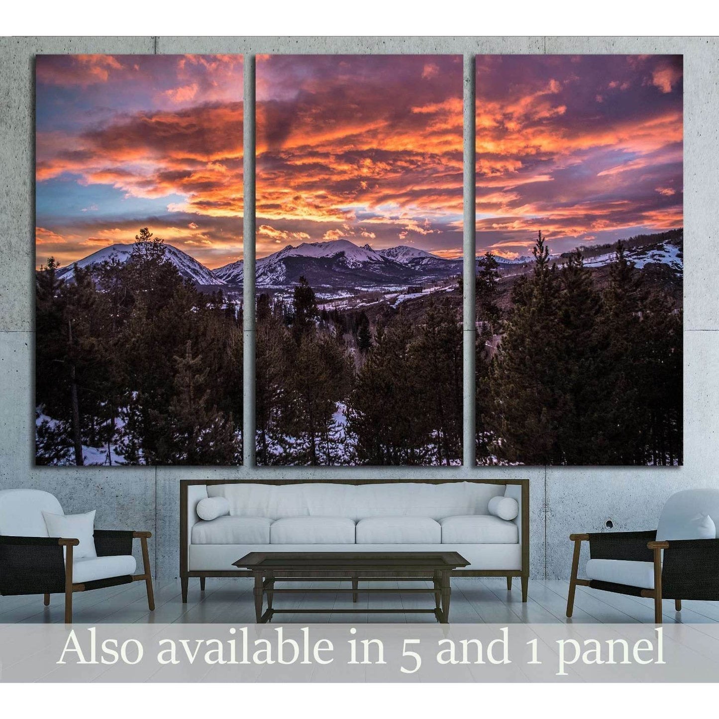 sunset in the forest №2913 Ready to Hang Canvas Print - Zellart Canvas Prints ALL_Products, s-2913