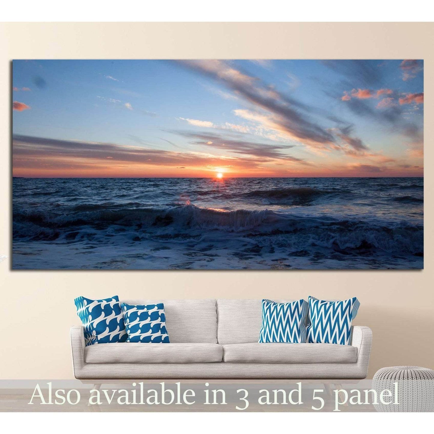 Sunset on the horizon №839 Ready to Hang Canvas Print - Zellart Canvas Prints ALL_Products, s-839