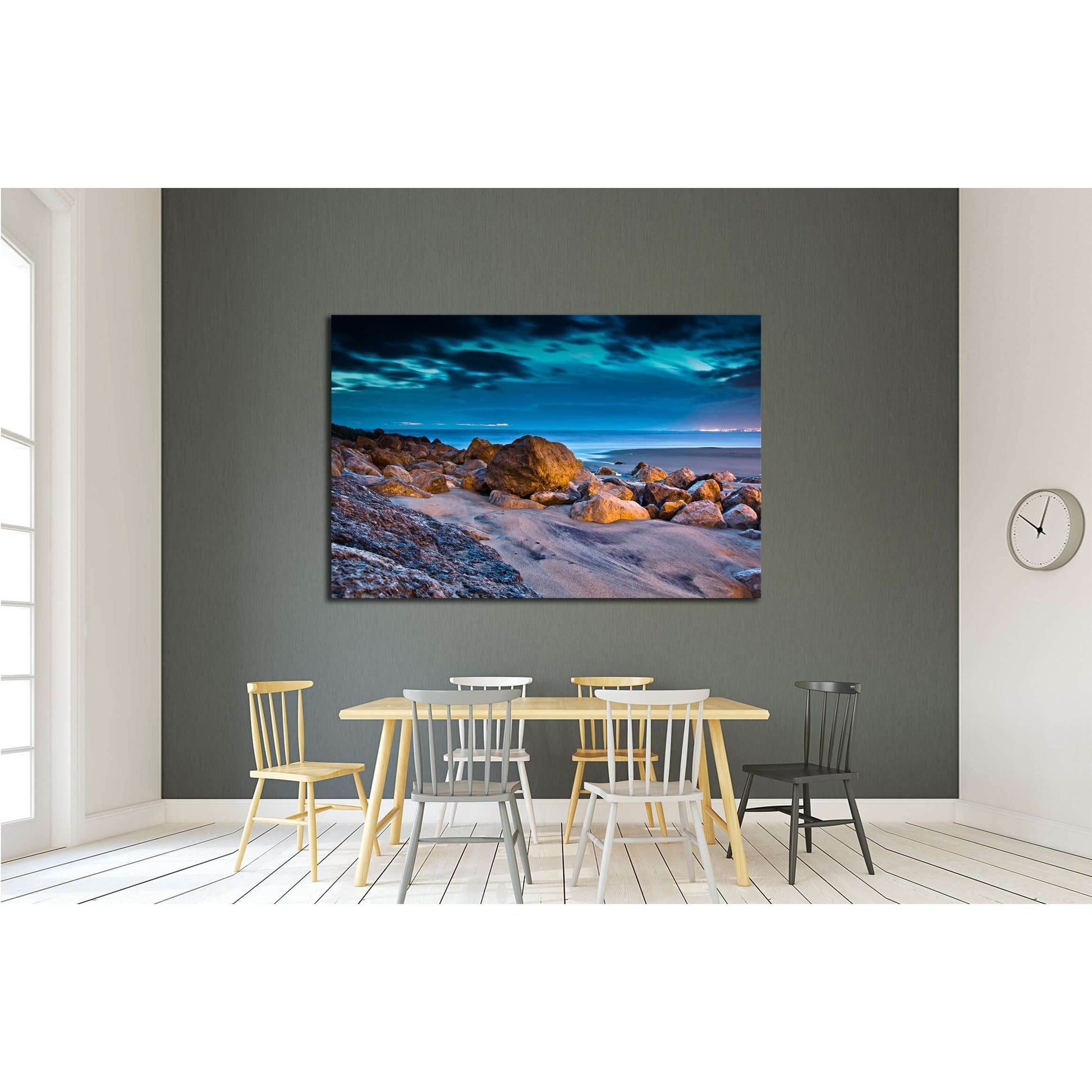 Sunset on the stones beach in Portugal №2671 Ready to Hang Canvas PrintCanvas art arrives ready to hang, with hanging accessories included and no additional framing required. Every canvas print is hand-crafted, made on-demand at our workshop and expertly
