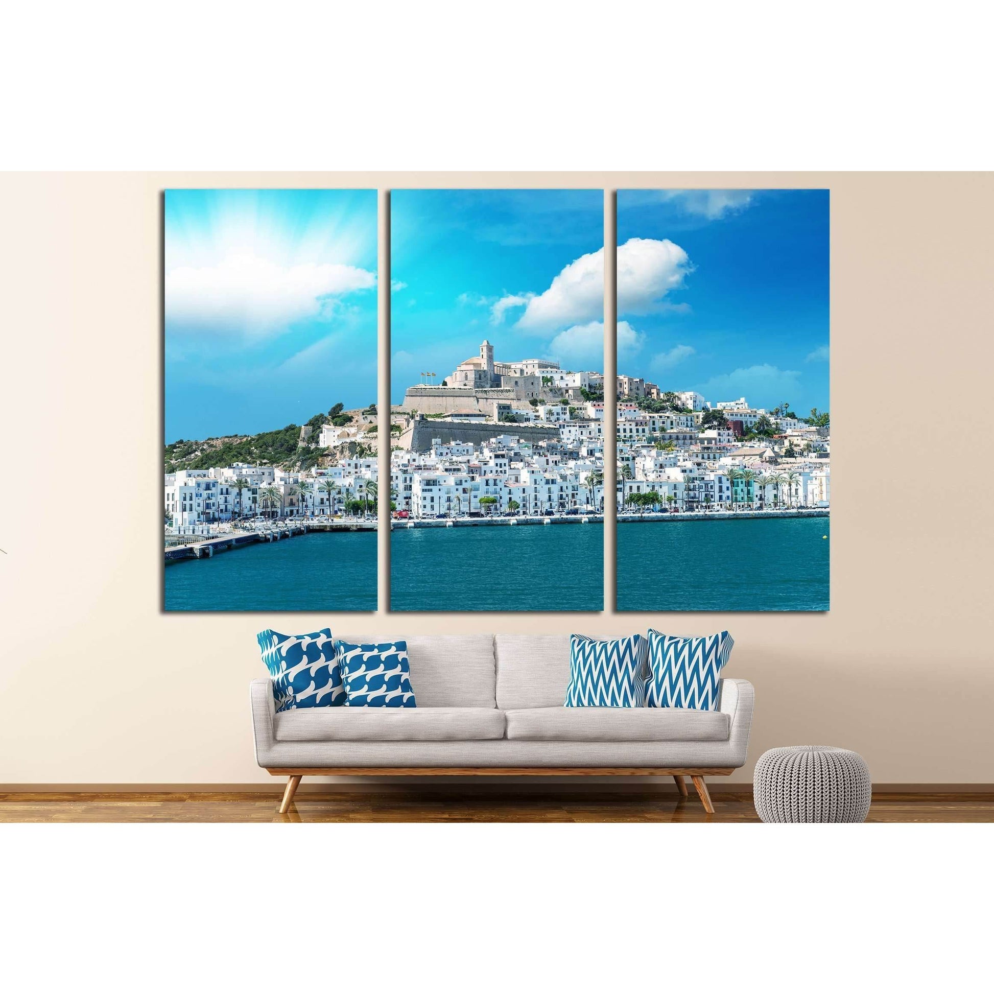 Sunset over Ibiza Port, Spain. №3045 Ready to Hang Canvas Print - Zellart Canvas Prints ALL_Products, s-3045