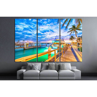 Sunset over Key West, Florida. Wooden bridge at the port №1305 Ready to Hang Canvas PrintCanvas art arrives ready to hang, with hanging accessories included and no additional framing required. Every canvas print is hand-crafted, made on-demand at our work