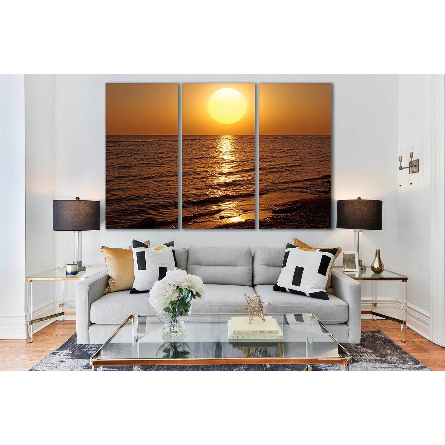 Sunset Over Sea №SL253 Ready to Hang Canvas Print - Zellart Canvas Prints 0new, ALL_Products, SUNRISE & SUNSET WALL ART