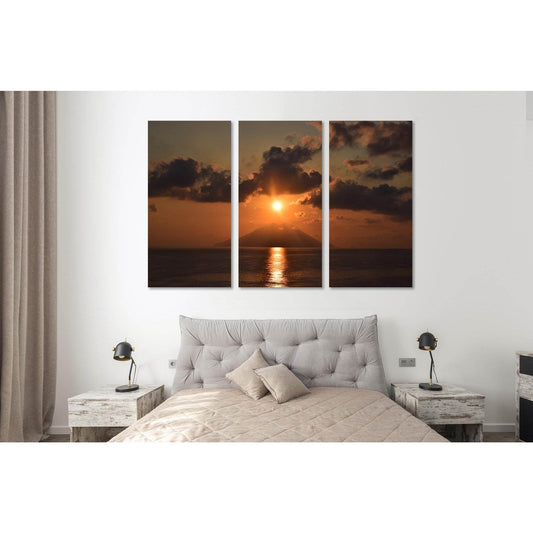 Sunset over the volcano №D1752 Ready to Hang Canvas Print - Zellart Canvas Prints 0new, ALL_Products, Sunrise & sunset wall art