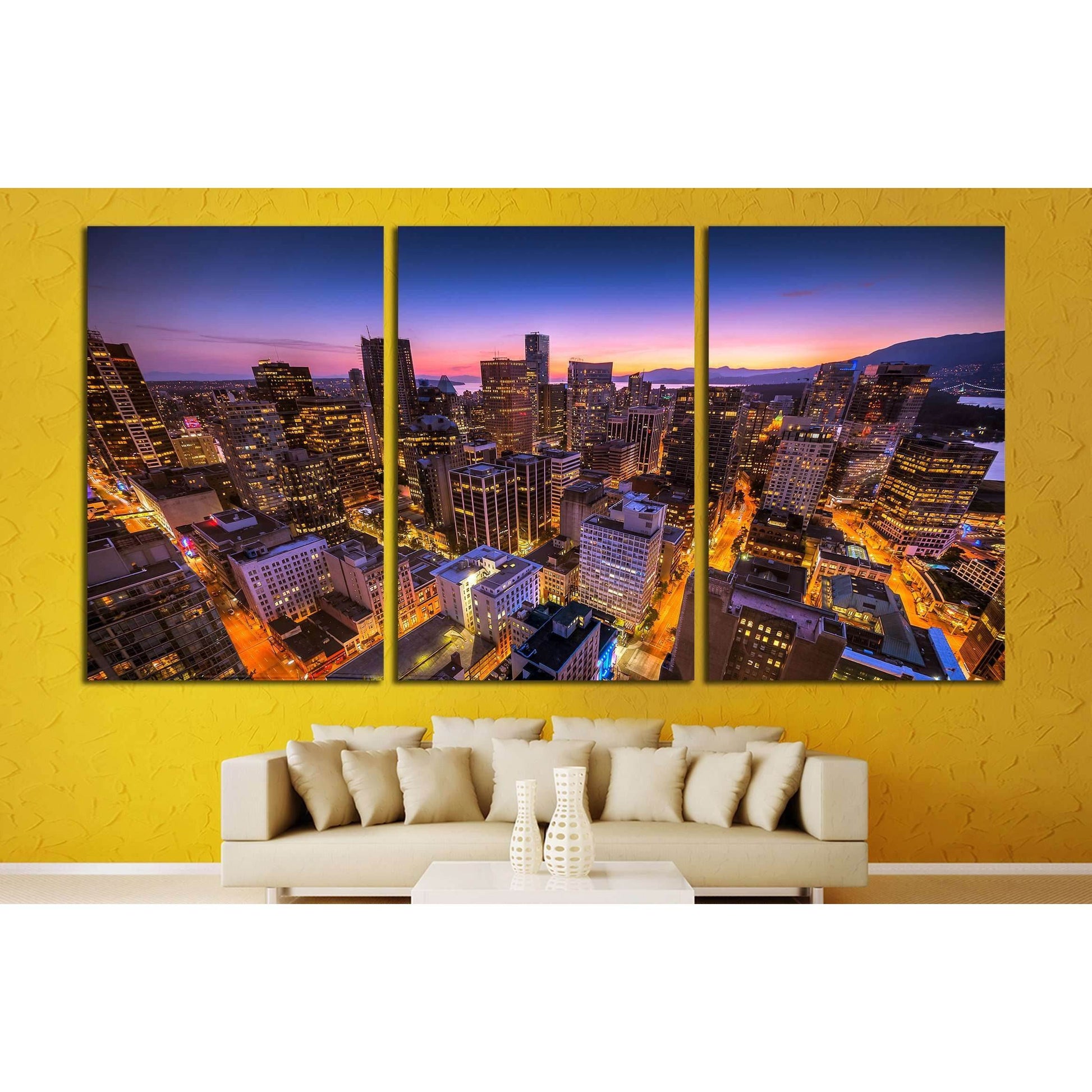 Sunset seen from the Vancouver lookout tower, British Columbia, Canada №2090 Ready to Hang Canvas PrintCanvas art arrives ready to hang, with hanging accessories included and no additional framing required. Every canvas print is hand-crafted, made on-dema