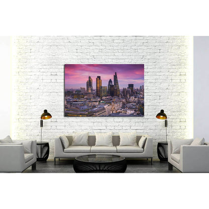 sunset with office buildings and beautiful purple sky - England, UK №3007 Ready to Hang Canvas PrintCanvas art arrives ready to hang, with hanging accessories included and no additional framing required. Every canvas print is hand-crafted, made on-demand
