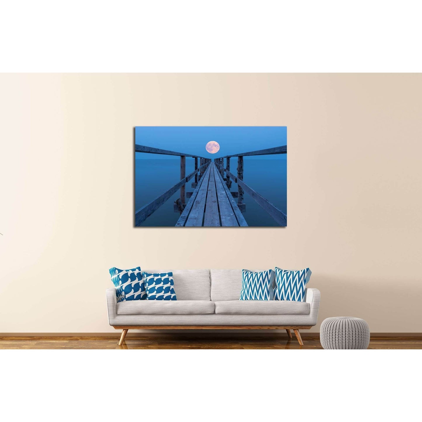 Super moon rising over lake Winnipeg №3216 Ready to Hang Canvas Print - Zellart Canvas Prints ALL_Products, s-3216