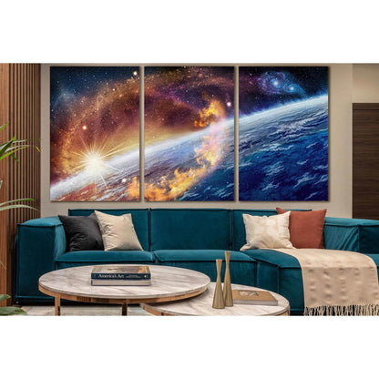Surface Of The Planet Space №SL964 Ready to Hang Canvas Print - Zellart Canvas Prints 0new, ALL_Products, Astronomy & Space Canvas Wall Art