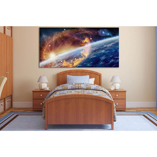 Surface Of The Planet Space №SL964 Ready to Hang Canvas Print - Zellart Canvas Prints 0new, ALL_Products, Astronomy & Space Canvas Wall Art
