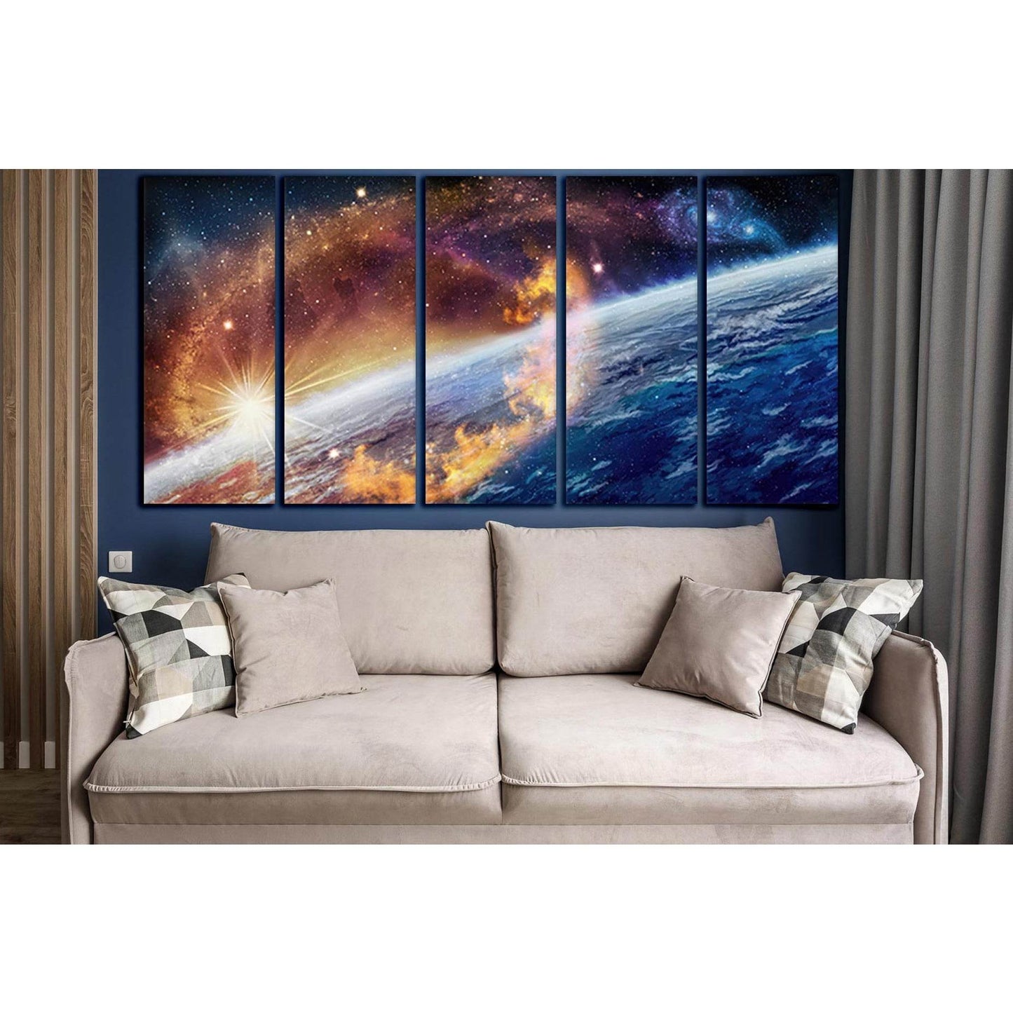 Surface Of The Planet Space №SL964 Ready to Hang Canvas Print - Zellart Canvas Prints 0new, ALL_Products, Astronomy & Space Canvas Wall Art
