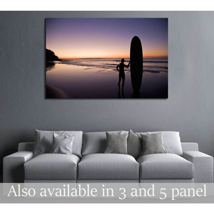 Surfer at sunset on the Sunshine Coast Queensland Australia №3256 Ready to Hang Canvas Print - Zellart Canvas Prints ALL_Products, s-3256