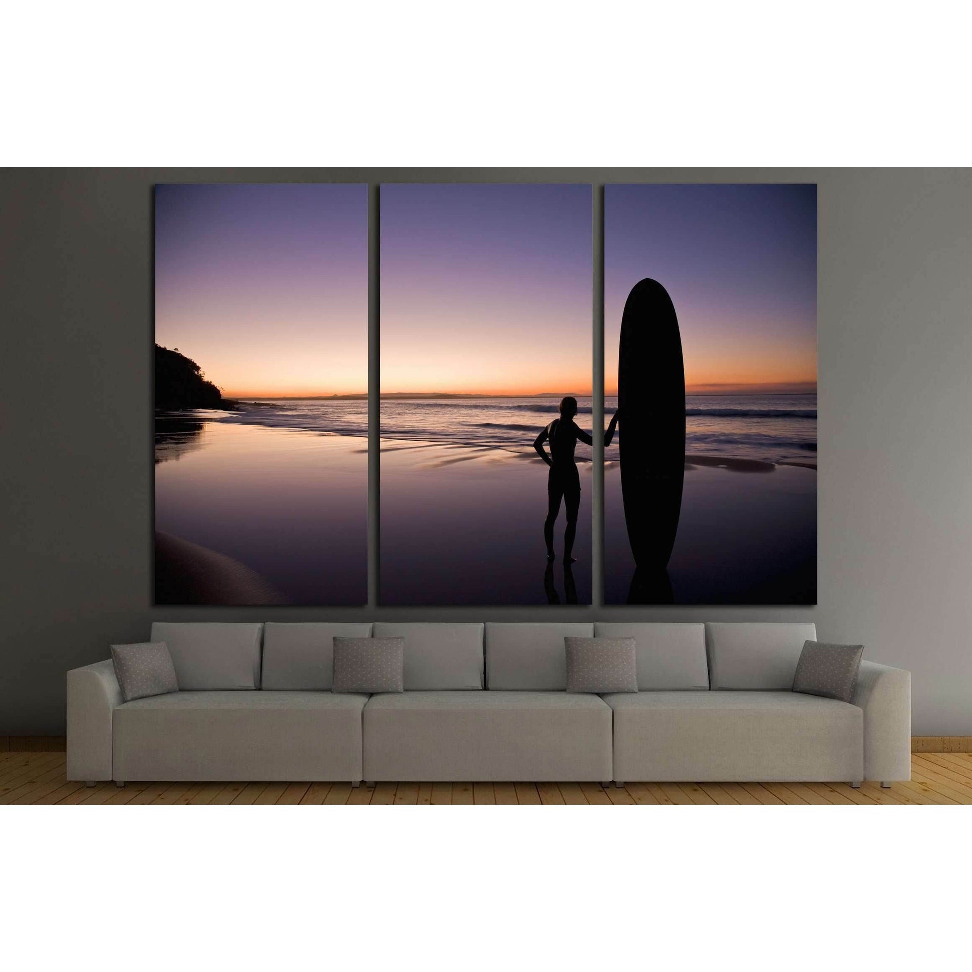 Surfer at sunset on the Sunshine Coast Queensland Australia №3256 Ready to Hang Canvas PrintCanvas art arrives ready to hang, with hanging accessories included and no additional framing required. Every canvas print is hand-crafted, made on-demand at our w