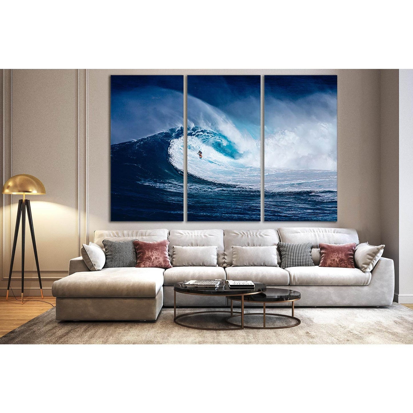 Surfer Conquers Ocean Wave №SL190 Ready to Hang Canvas Print - Zellart Canvas Prints 0new, ALL_Products, Beach Ocean & Waves