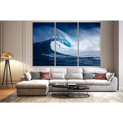 Surfer Conquers Ocean Wave №SL190 Ready to Hang Canvas Print - Zellart Canvas Prints 0new, ALL_Products, Beach Ocean & Waves