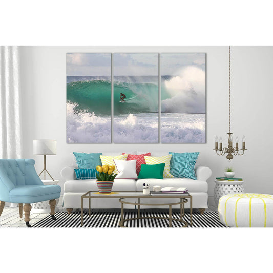 Surfer In The Foaming Water №SL82 Ready to Hang Canvas Print - Zellart Canvas Prints 0new, ALL_Products, Beach Ocean & Waves