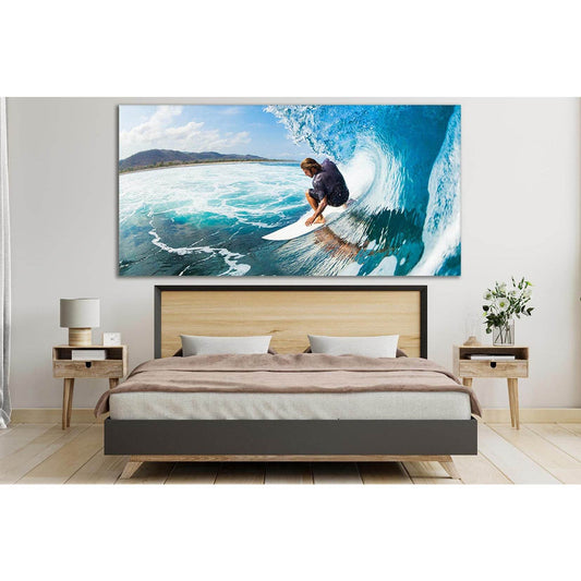 Surfer On The Waves №SL948 Ready to Hang Canvas Print - Zellart Canvas Prints 0new, ALL_Products, Sports & Motivation
