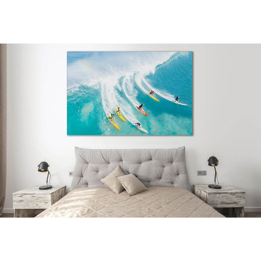Surfing On Sea Waves №SL161 Ready to Hang Canvas Print - Zellart Canvas Prints 0new, ALL_Products, Beach Ocean & Waves
