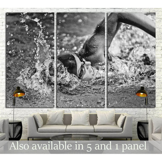 Swimming fast - high speed action shot in black and white №3251 Ready to Hang Canvas PrintCanvas art arrives ready to hang, with hanging accessories included and no additional framing required. Every canvas print is hand-crafted, made on-demand at our wor