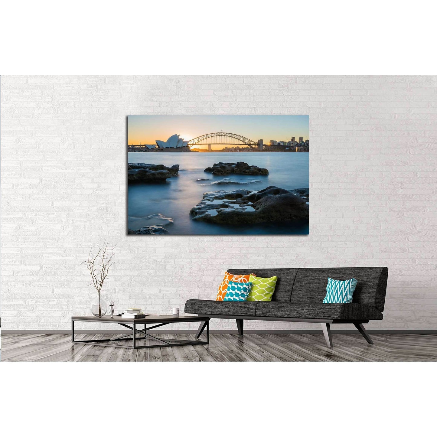 Sydney, Australia View of the Opera House in the beautiful sunset №3050 Ready to Hang Canvas Print - Zellart Canvas Prints ALL_Products, s-3050