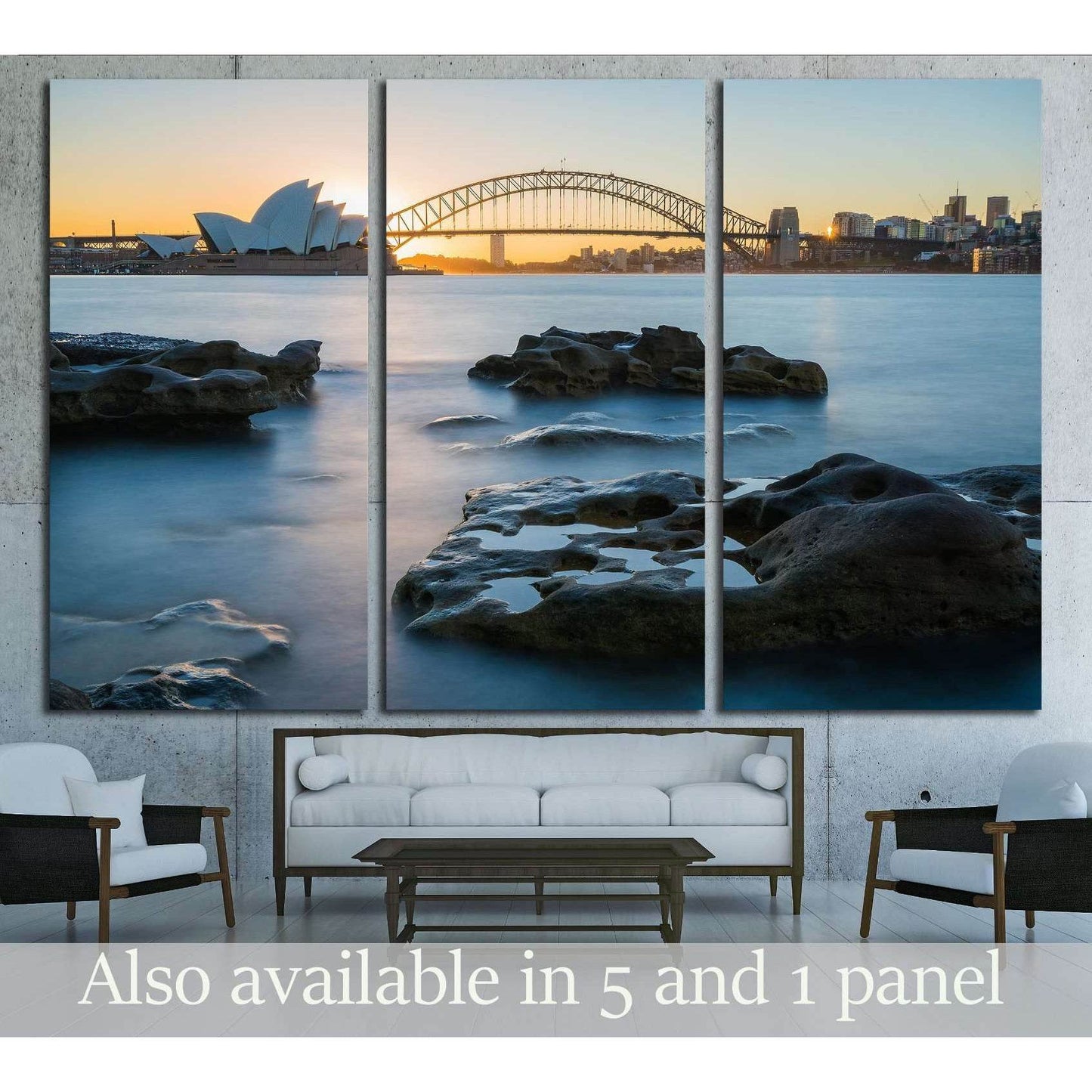Sydney, Australia View of the Opera House in the beautiful sunset №3050 Ready to Hang Canvas Print - Zellart Canvas Prints ALL_Products, s-3050