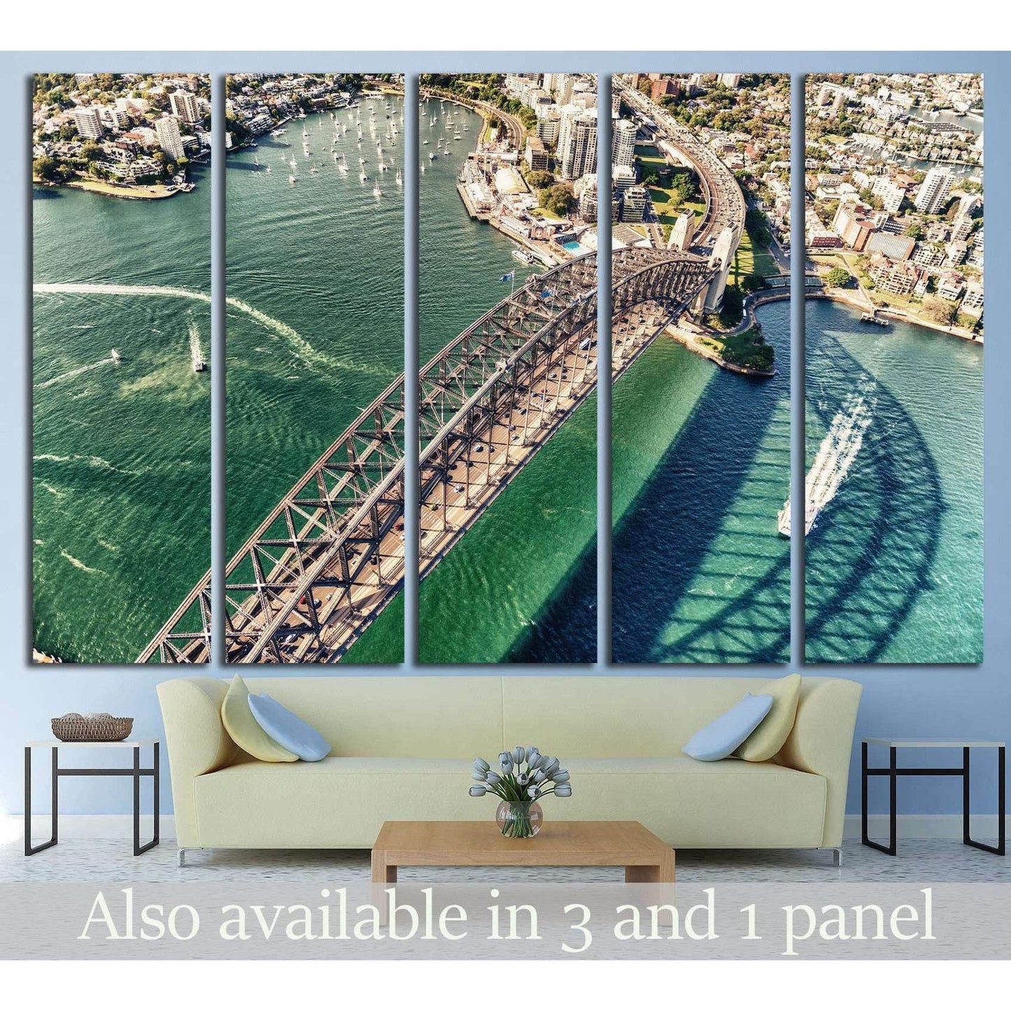 Sydney Harbour Bridge. Aerial view №1151 Ready to Hang Canvas Print - Zellart Canvas Prints ALL_Products, s-1151