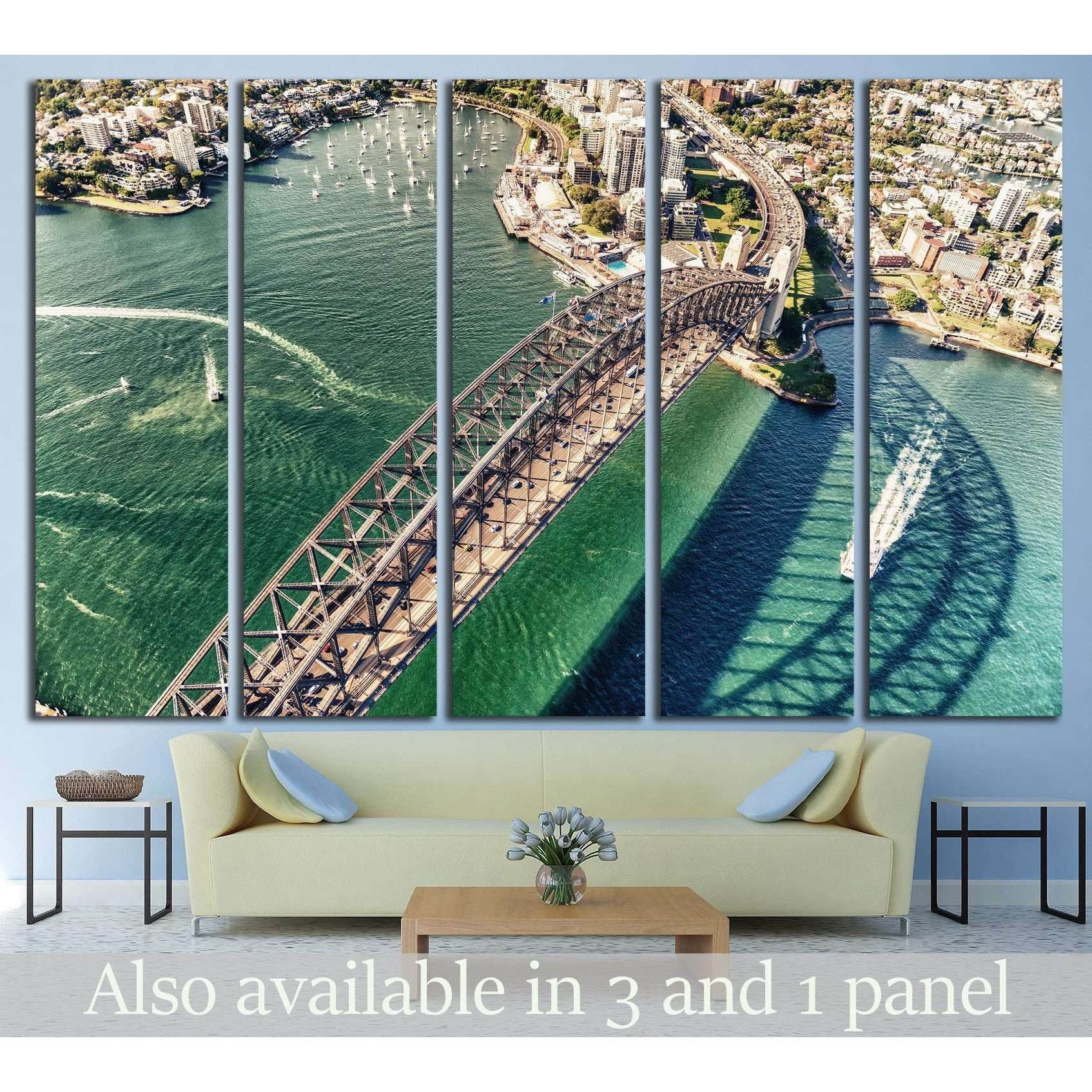 Sydney Harbour Bridge. Aerial view №1151 Ready to Hang Canvas Print - Zellart Canvas Prints ALL_Products, s-1151